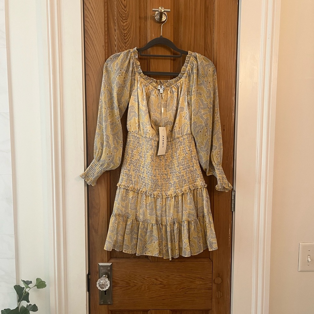 Likely Cream Ruffled Tiered Dress
